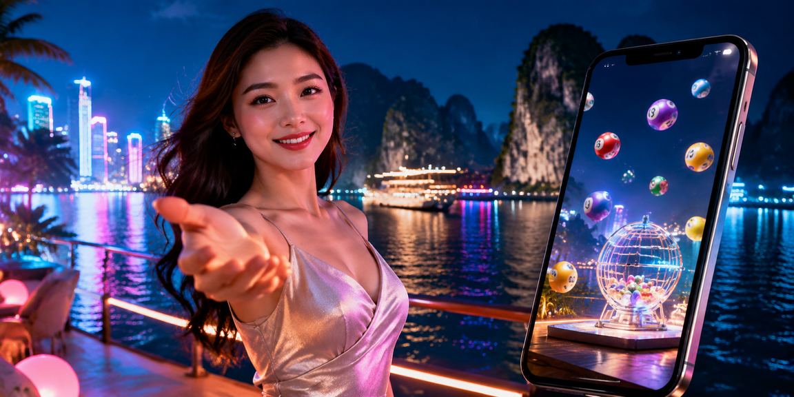 Vịnh Hạ Long về đêm với ánh đèn neon – hình ảnh biểu tượng cho nền tảng giải trí trực tuyến luy