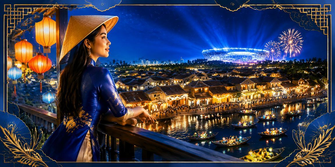 Người chơi đặt cược trực tuyến tại Hội An với nón lá truyền thống