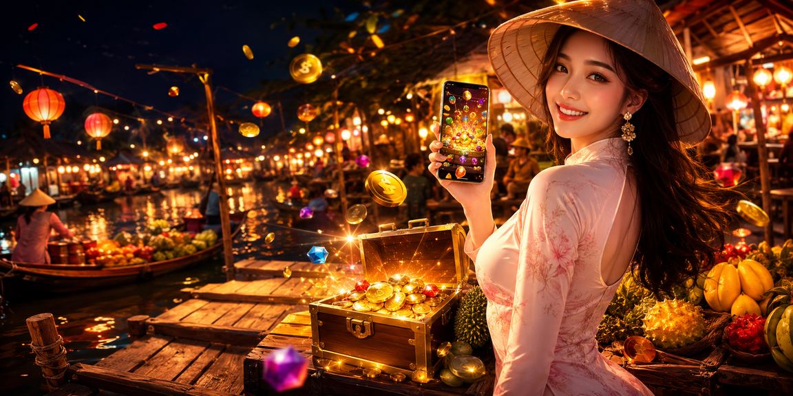 Người dùng Việt Nam trải nghiệm nền tảng luy trên điện thoại tại chợ đêm